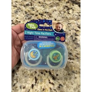 Baby Talk Nighttime Glow-In-The-Dark Pacifiers Set Up To Brand‎ New